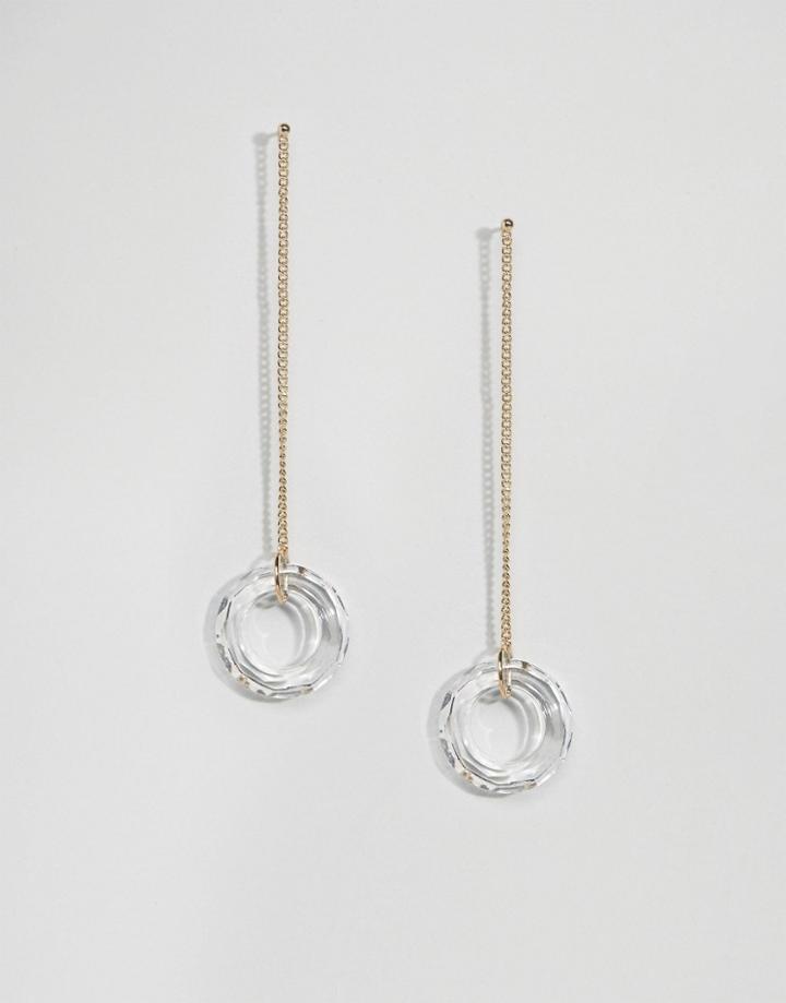 Asos Clear Donut Strand Earrings - Gold