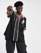 Sixth June Baseball Shirt With Hood In Black - Part Of A Set