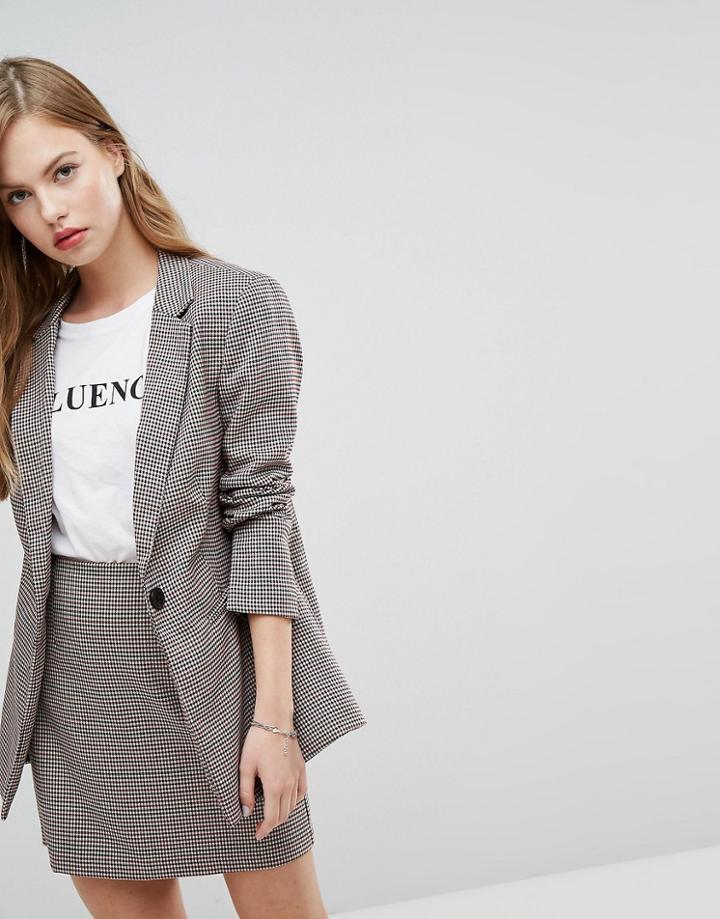 New Look Check Blazer - Black