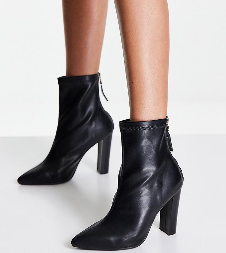 Raid Wide Fit Reford Clean Heel Boots In Black