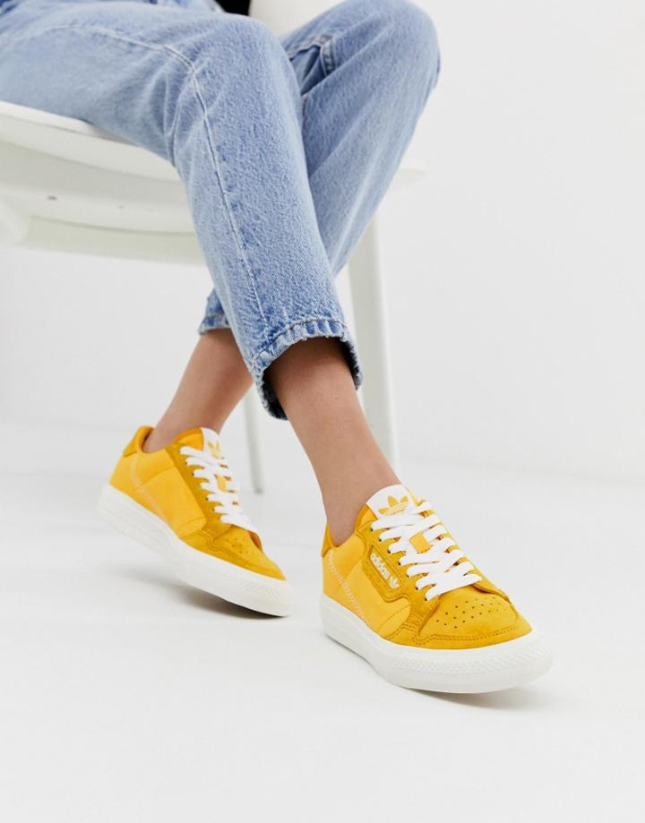 Adidas Originals Continental 80 Vulc Sneakers In Mustard - Yellow