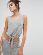 South Beach Knot Detail Tank In Gray - Gray