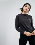 Daisy Street Long Sleeve T-shirt With Wannabe Embroidery - Black