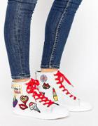 Tommy Hilfiger Gigi Hadid White Patch Lace Up High Top Sneakers - White