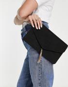 Asos Design Tassel Clutch In Black