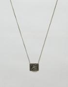 Asos Necklace With Egyptian Pendant In Silver - Silver