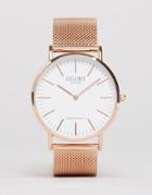 Reclaimed Vintage Classic Mesh Watch In Rose Gold - Gold