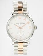 Marc Jacobs Baker Silver & Rose Gold Two Tone Watch Mbm3312 - Silver