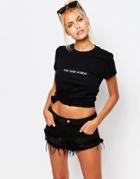 Adolescent Clothing Boyfriend T-shirt With The Sass Is Real Print - Black