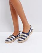 Bershka Stripe Palm Espadrille Shoe - Multi