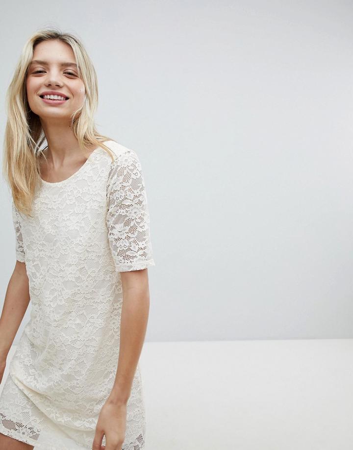 Monki Lace Swing Dress - White
