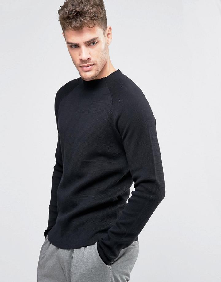 Jack & Jones Premium Slim Raglan Knit - Black
