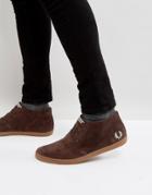 Fred Perry Byron Mid Suede Sneakers In Brown - Brown