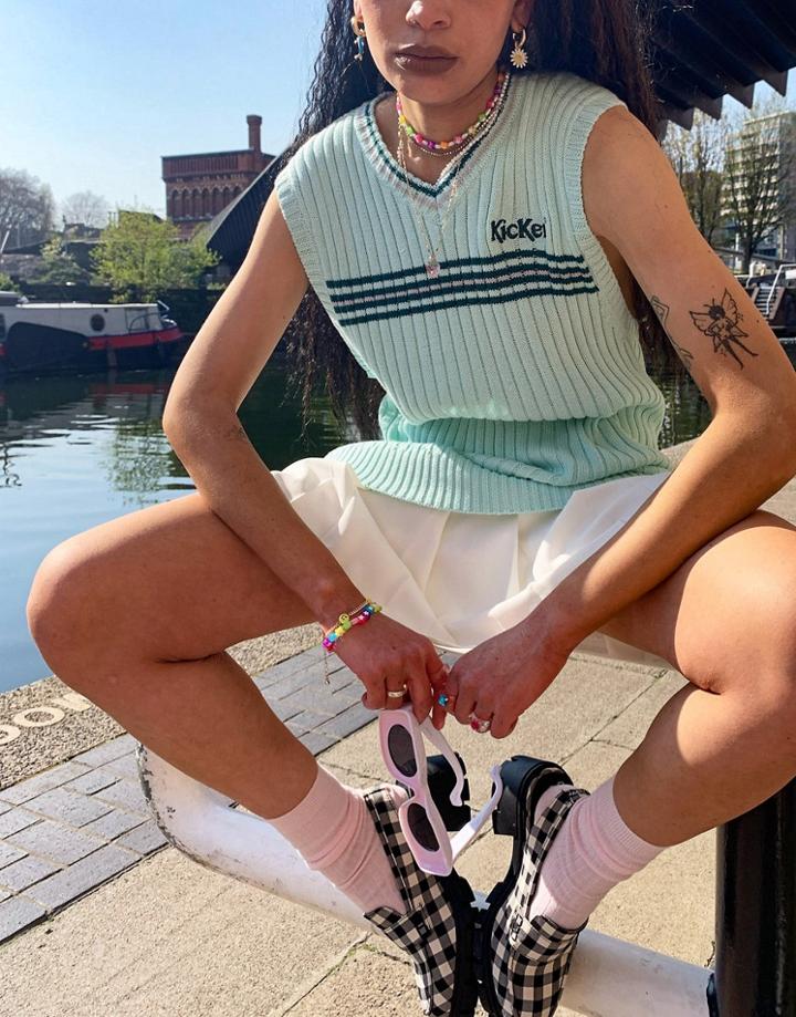 Asos Cropped Fitted Top With Collar-black