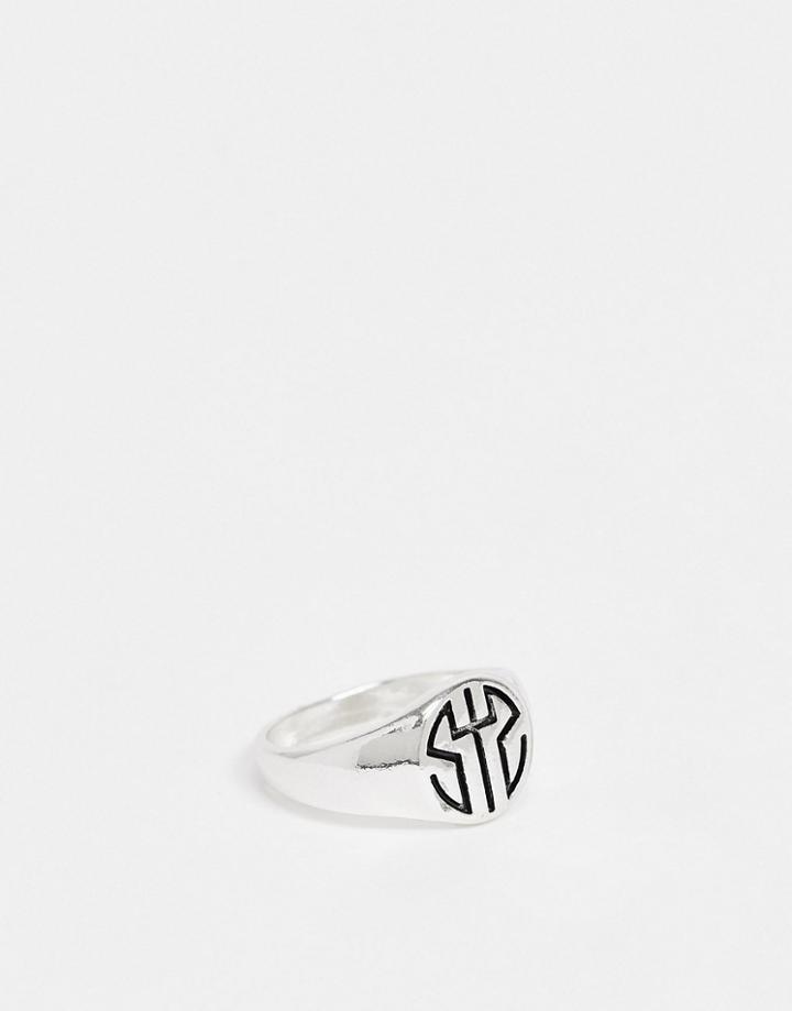 Status Syndicate Round Signet Ring-silver