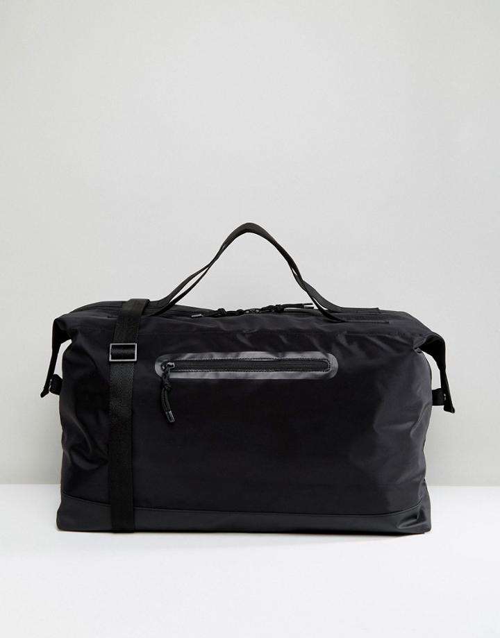 Asos Carryall In Sleek Black With Zips - Black