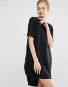 Y.a.s Sanna Short Sleeve Open Back Dress - Black