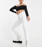 Asos Design Petite High Rise Ridley 'skinny' Jeans In Optic White