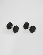 Asos Hexagon Plug Earring In Matte Black - Black