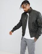 Alpha Industries Prop Zip Detail Bomber Jacket In Dark Gray - Gray