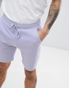 Asos Design Jersey Skinny Shorts In Purple - Purple