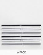 Under Armour Training 6 Pack Mini Headbands In Black And White-multi