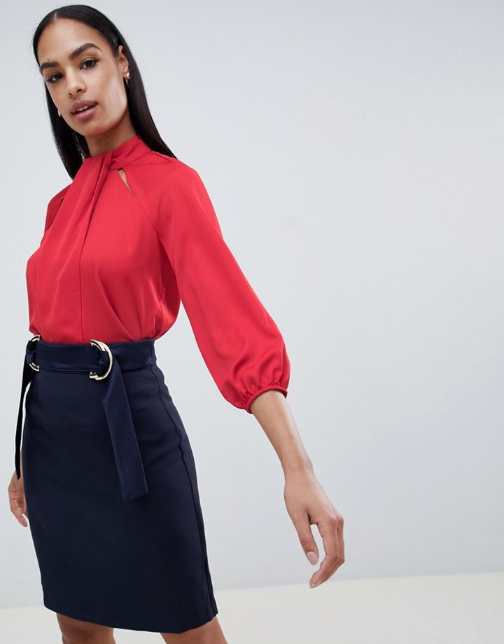 Vesper High Neck Shirt - Red