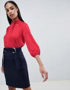 Vesper High Neck Shirt - Red