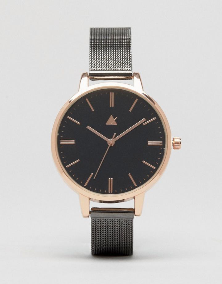 Asos Blackout Gunmetal Mesh Watch - Multi