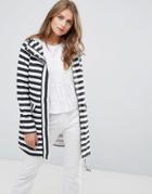 Vero Moda Stripe Raincoat - White