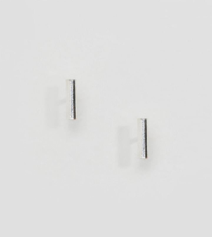 Kingsley Ryan Sterling Silver Bar Ear Stud Earrings - Silver