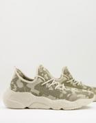Asos Design Knitted Runner Sneakers Stone Mix-neutral