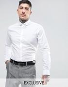 Noose & Monkey Skinny Smart Shirt With Cutaway Collar - White