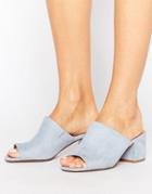 Head Over Heels By Dune Narnia Block Heel Mules - Blue