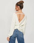 Miss Selfridge Sweater With Twist Back In Cream-white