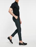 Asos Design Super Skinny Smart Pant In Gray Pin Dot-green