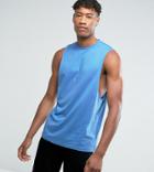 Asos Tall Tank With Dropped Armhole In Blue - Blue