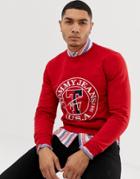 Tommy Jeans Circle Logo Crew Neck Sweatshirt - Red