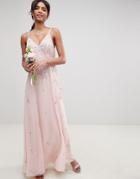 Asos Design Bridesmaid Embellished Cami Maxi Dress - Pink