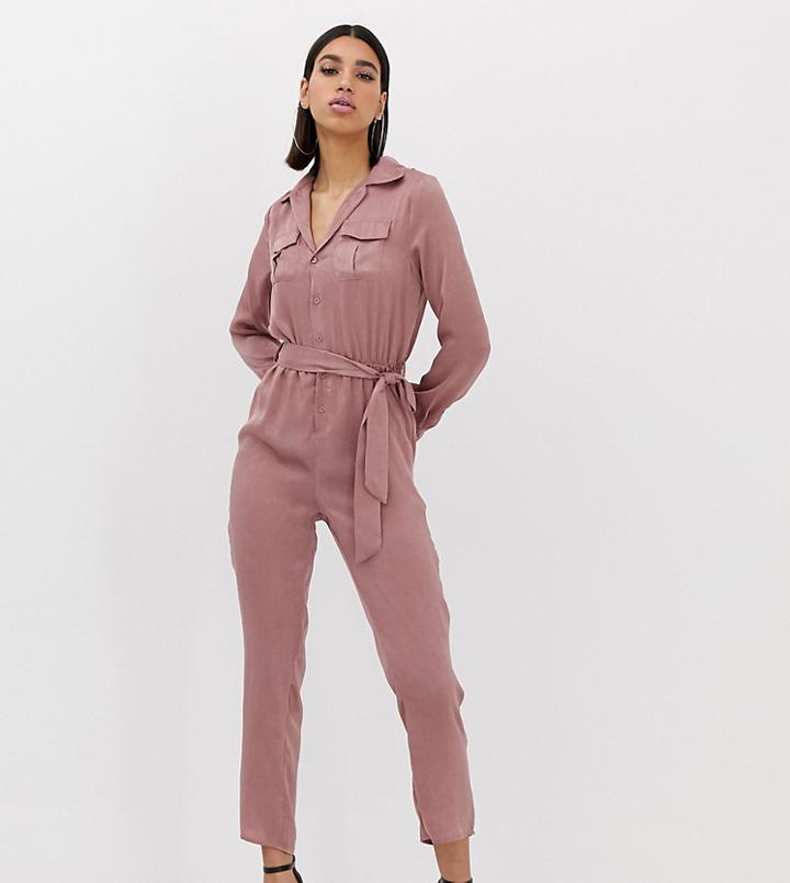 Missguided Utility Jumpsuit In Rose Pink - Pink