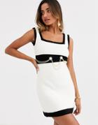 Ronny Kobo Anamaree Faux Pearl Micro Mini Dress With Chain Belt