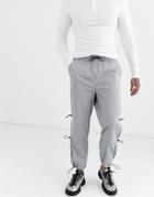 Asos Design Cargo Pants With Ruched Leg Details In Gray-silver