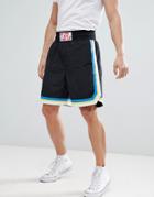 Diesel P-boxer Cracked Logo Shorts With Contrast Stripe - Black