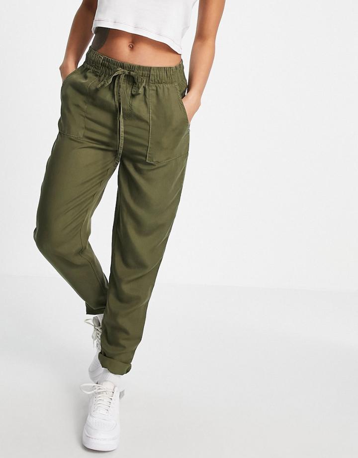 Noisy May Cargo Pants In Khaki-brown