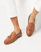 Walk London Chris Woven Tassel Loafers In Tan Leather-brown