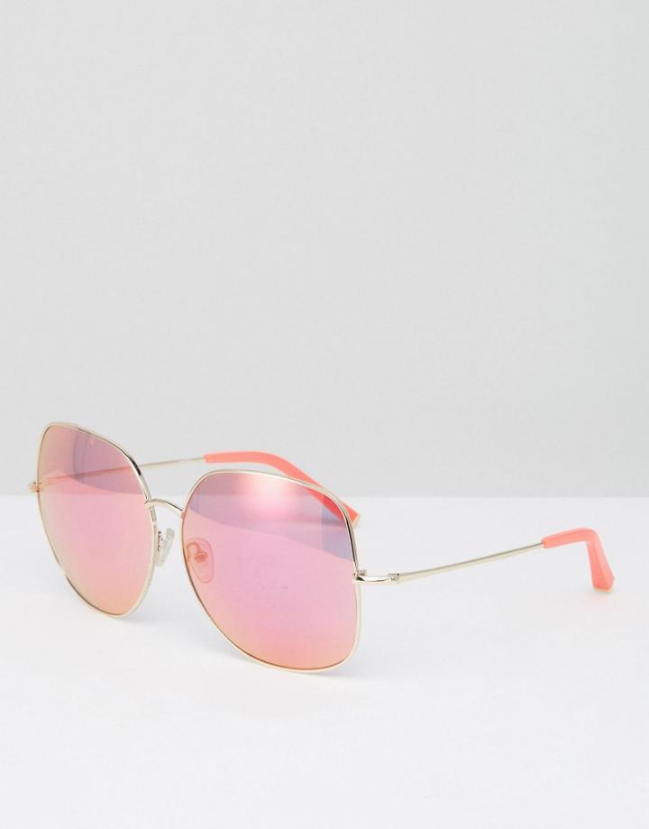 Matthew Williamson Pink Lens Oversized Sunglasses With Neon Pink Arm - Pink