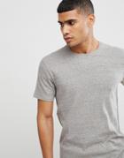 Selected Homme T-shirt In Linen Mix With Fleck - Gray