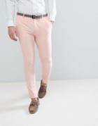 Asos Wedding Super Skinny Fit Suit Pants In Pale Peach - Pink