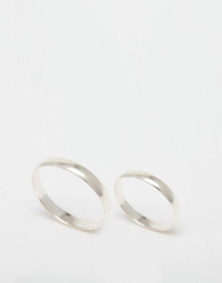 Fashionology Sterling Silver Two Ring Set - Silver