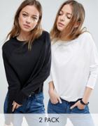Asos T-shirt In Boxy Fit 2 Pack - Multi